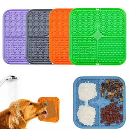 Pet Lick Silicone Mat Dogs Pet Slow Food Plate for Dog Bathing Distraction Silicone Dog Sucker Food Training Dog Feeder Supplies