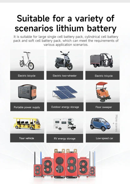 DALY BMS 3S 4S 6S 7S 10S 12S 13S 14S 15S 16S Li-ion And LiFePO4 32650 21700 18650 BMS 15A To 100A With Balance Function And NTC