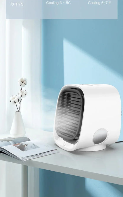 New Desktop Water Cooling Fan Mini Refrigeration Air Conditioner USB Air Cooler Convenient Mobile Humidification High Wind Spray