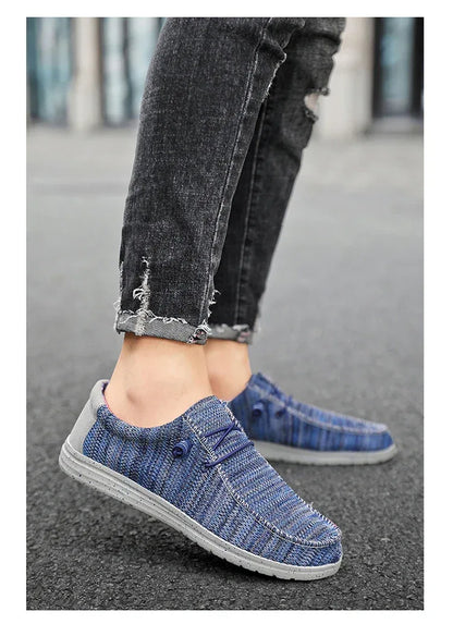 Men 2025 New Leisure Sneakers Spring Summer Breathable Lightweight Outdoor Canvas Shoes Large Size Men's Shoes Walking Loafers