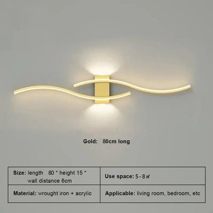 LED Wall Lamp 60/80CM Remote Control Wall Sconce Living Room TV Background Decor Bedroom Kitchen Stair Home Decor Led Lighting