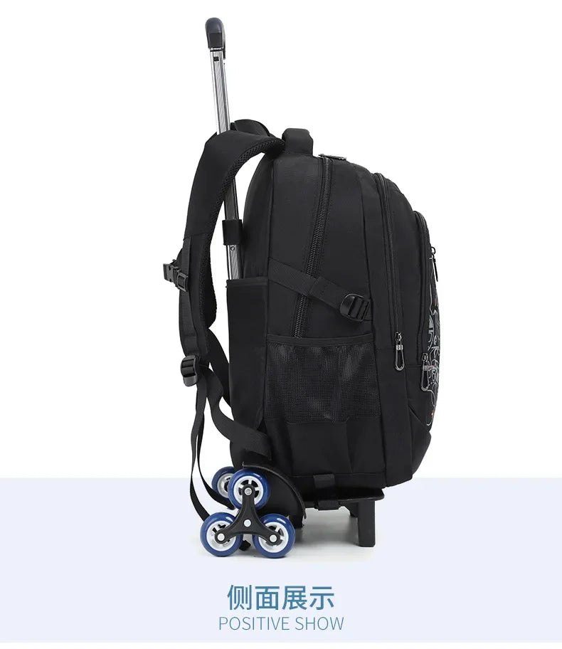 School Rolling backpack bag School Bags with wheels Student wheeled Backpacks for boys Children School Trolley Bag Waterproof