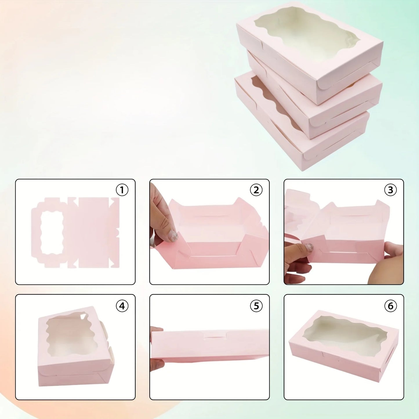Bakery packaging box, bakery candy gift packaging box, Christmas party gift box, foldable box，Wedding and Mother's Day gift bags