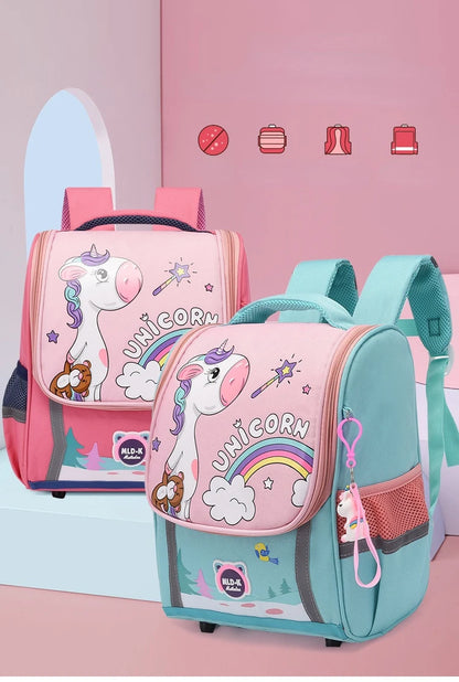 Waterproof Children Primary School Bags Cute Unicorn Rainbow Backpacks Kids Cartoon Animal Dinasour Shcoolbags for Kindergarten