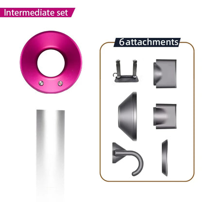 Leafless constant temperature hair dryer for personal hair care and styling; home professional hair style accessories kit (5+1)