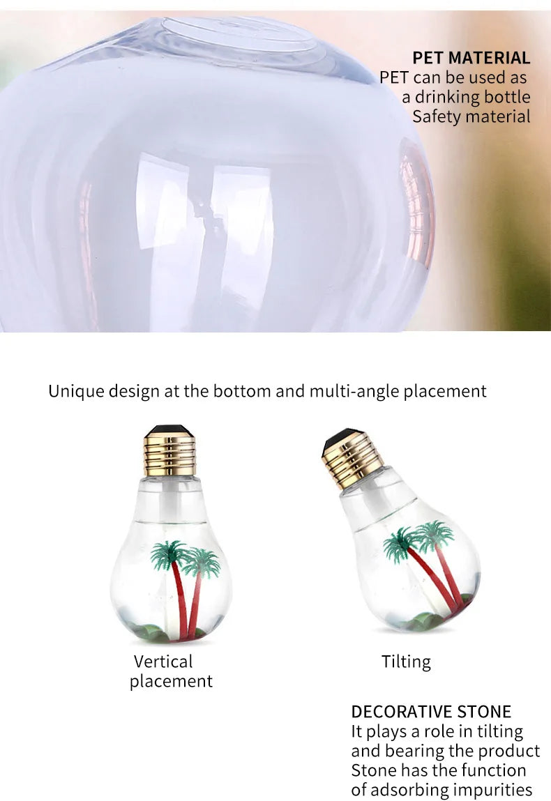 New Small Bulb Humidifier Bedroom Ultra Large Mist Desktop Air Humidifier