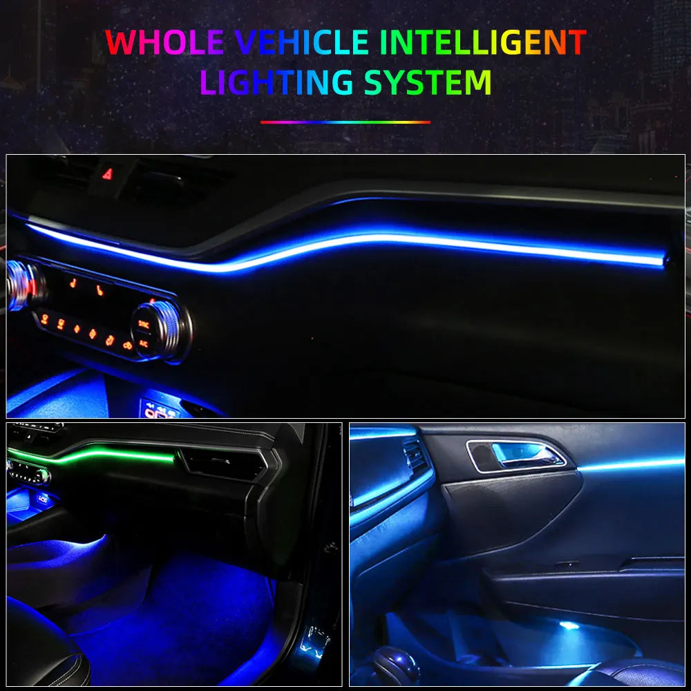18in1 Car interior lights rgb Car Led interior car led strip lights for car ambient light door lighting Foot decorative lamp