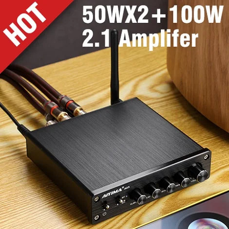 AIYIMA Audio A01 Pro TPA3116D2 Bluetooth Sound Power Amplifier 100W Mini Hifi Class D Stereo Amp Bass Treble for Home Theater