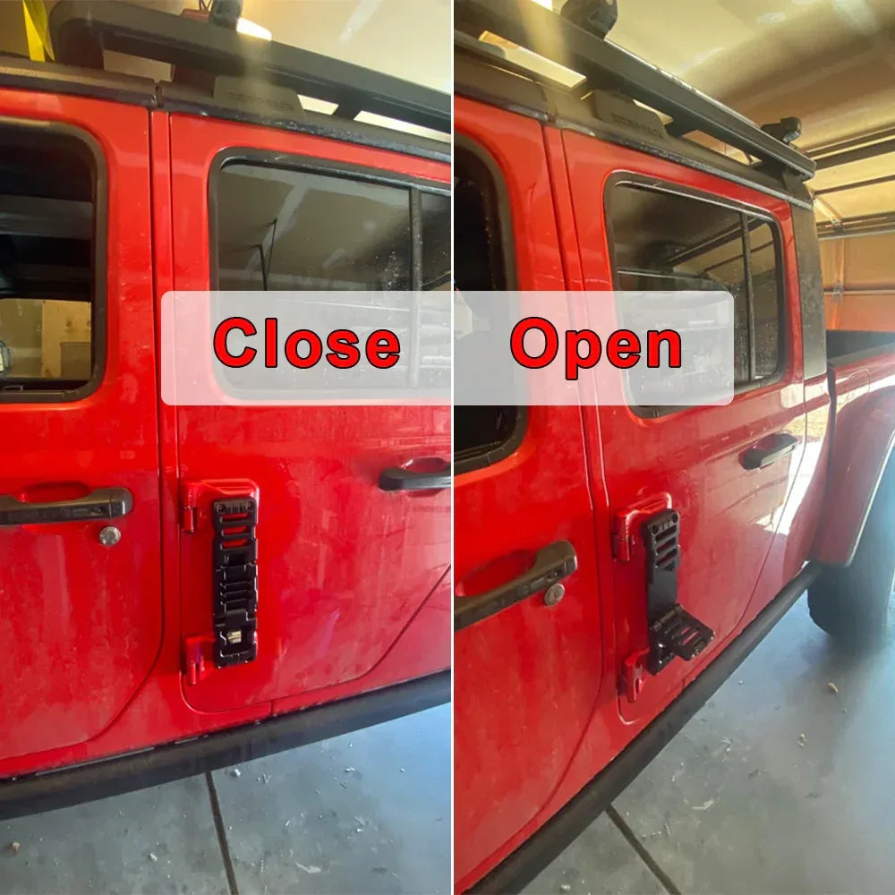 Folding Offroad Foot Step Door Hinge Peg Pedal for Jeep Wrangler JK JKU JL JLU Gladiator JT 2007-2025 Aluminum Alloy