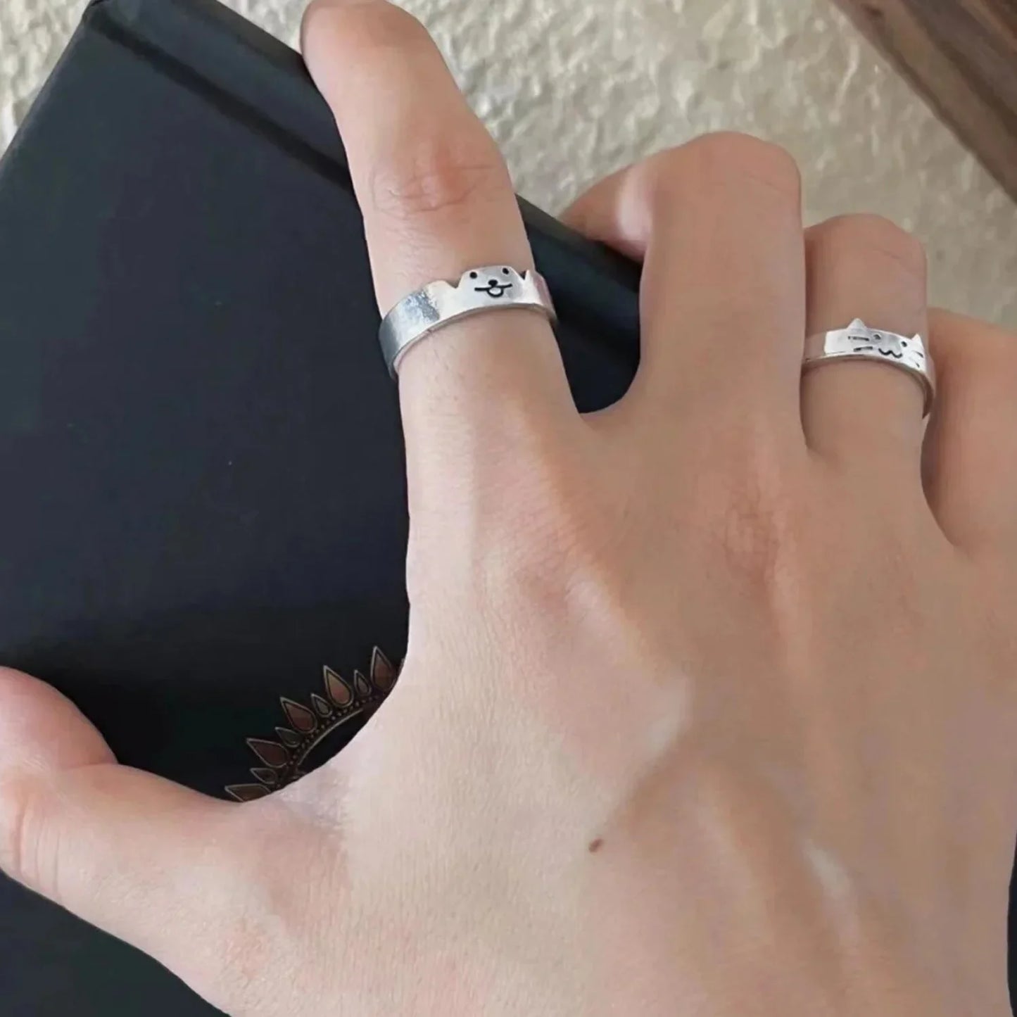 2025 Valentine's Day Rings Cat Dog Animal Adjustable Ring Jewelry Delicate and Stylish Couple Rings for Women Adornment Gifts