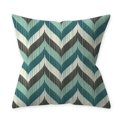Teal Blue Cushion Cover Decorative Sofa Cushions Polyester Geometric Pillow Covers 45x45 Throw Pillows Single Side Pillowcases