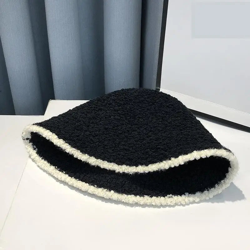 COKK Bucket Hat Women Winter Knitted Casual Keep Warm Fishing Hat Female Thick Warm Fashion Design Korean Winter Cap Gorro New