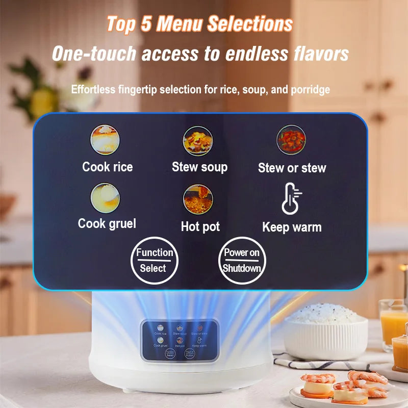 1.8L Micro Pressure Rice Cooker for 1-2 People, Multifunctional Household Hot Pot, Porridge, Soup, Electric Rice Cooker 220V