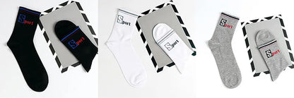 3 Pairs/Pack Big Large Socks EU 47,48,49 Sports Mid Socks Men's Plus Size Combed Cotton Compression Socks Meias Calcetines Male