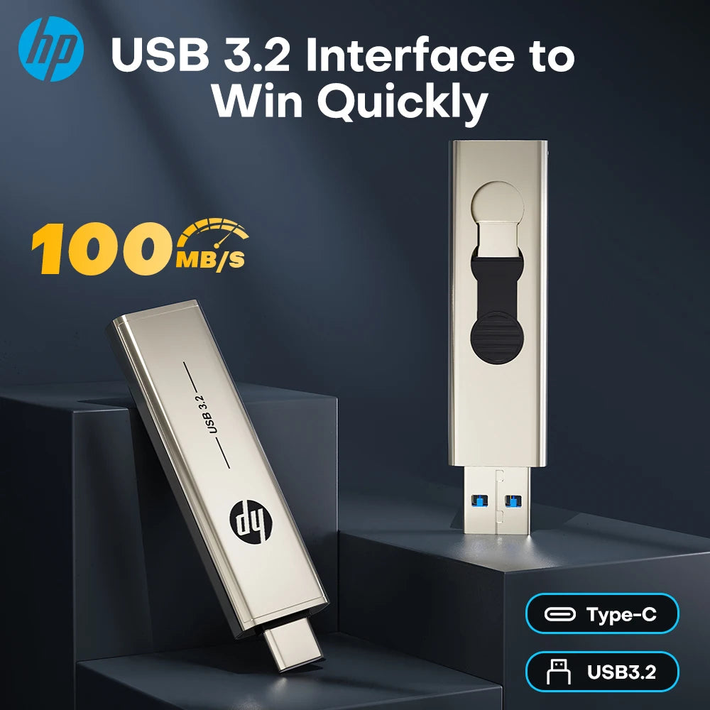 HP 256GB Memories Type-c 2-In-1 USB 3.0 Flash Drive 128GB Metal OTG Pendrive 64GB High Speed Flash Disk For Phone Computer