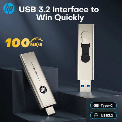 HP 256GB Memories Type-c 2-In-1 USB 3.0 Flash Drive 128GB Metal OTG Pendrive 64GB High Speed Flash Disk For Phone Computer