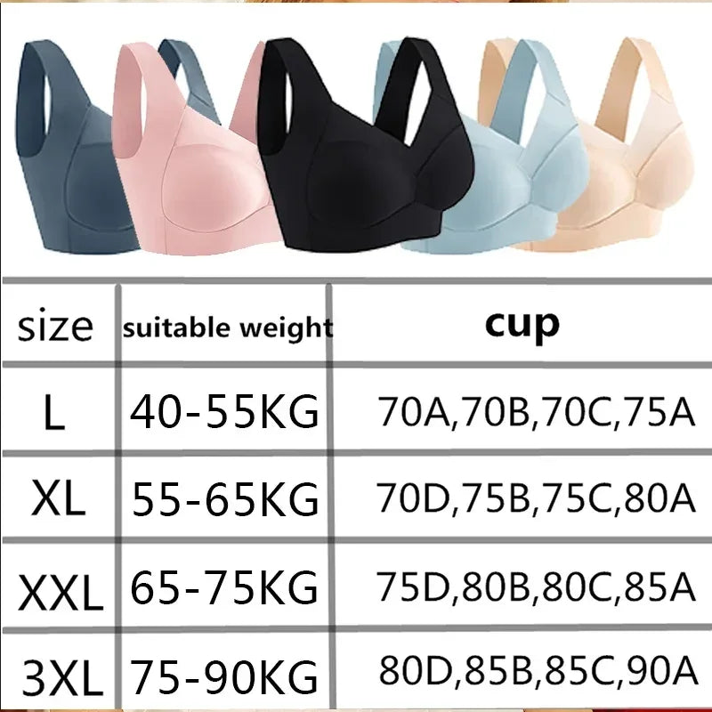 2 PCS Underwear Seamless Bra Women Is Sexy Large Size Tops Support Small Comfortable No Steel Ring Underwear L-6XL