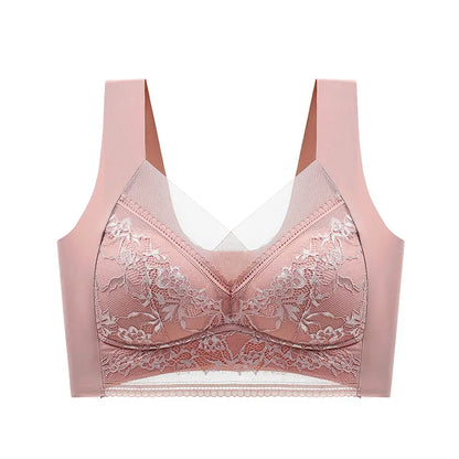 FallSweet Seamless Ice Silk Push Up Bra for Women Wireless Lace Bralette Plus Size Brassiere Summer Comfort Underwear Lingerie