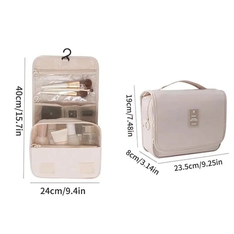 Handheld large capacity dry wet separation waterproof storage bag, wash bag travel convenient multifunctional hanging makeup bag