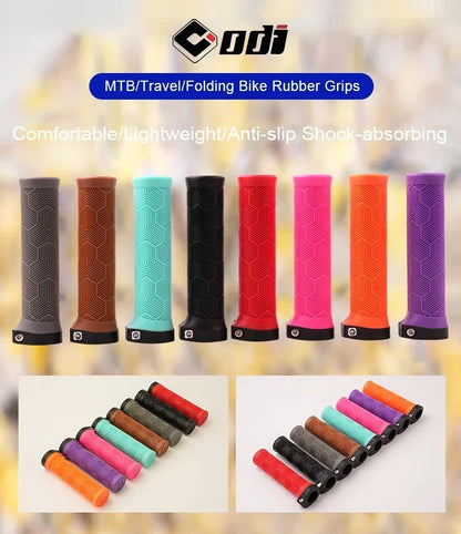 ODI Rubber Bicycle Grips 22mm Set Ergonomic MTB Handlebar Grips for Dirt Pit BMX And Mountain Bike in Purple Brown Pink Black