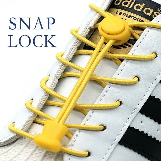 1 Pair of No Tie ShoesLaces Rubber Round Spring Lock Elastic Sneaker Shoelaces Laces Accessories Suitable for Kids Adult Lazy by PDG ibma