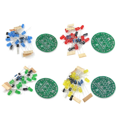 LED Round Water Lamp Production Kit Triode Sports Light Parts DIY Electronic Kit Fun Soldering Component Welding Skill Training