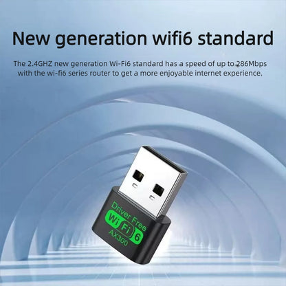 WiFi 6 AX300 WiFi USB Adapter Wireless Network Card 2.4G Wi-Fi Dongle Dual Band Antenna USB For PC/Laptop Win10/11 Driver Free