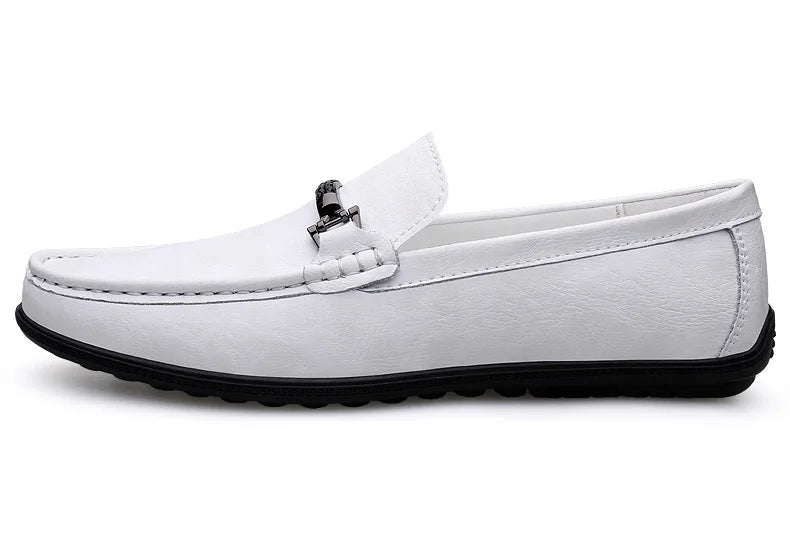 Men Loafers Slip on White Leather Shoes Casual Fashion Luxury Shoes Designer Italian Brand Loafer Moccasins Four Seasons