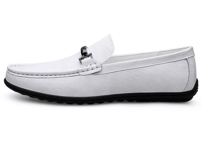 Men Loafers Slip on White Leather Shoes Casual Fashion Luxury Shoes Designer Italian Brand Loafer Moccasins Four Seasons