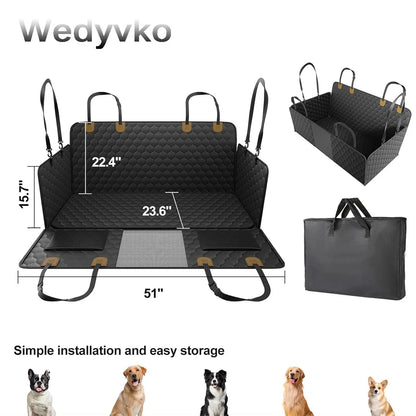 Back Seat Extender for Dogs Hammock for Car Back seat Dog Car Seat Cover with Hard Bottom Dog Car Seat Bed Supports 400lb
