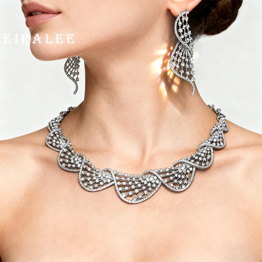 EIRALEE New Women's jewelry set Cubic Zirconia necklace and earrings Bridal jewelry set for women's ball wedding party accessori