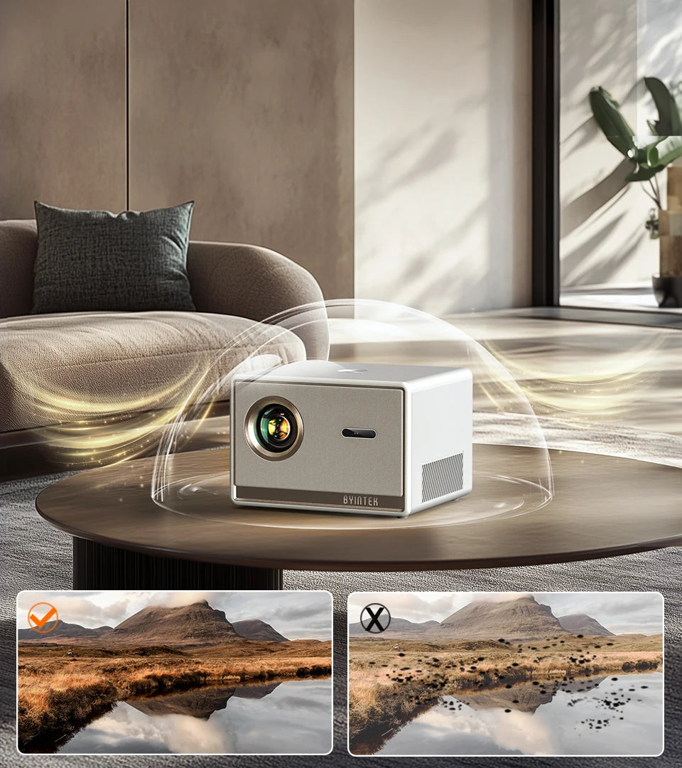 BYINTEK T5  Max Full HD 1080P Projector 4K 1000ANSI Android WiFi 6 Auto Focus ProfessionalBass Home Theater Projector for Video
