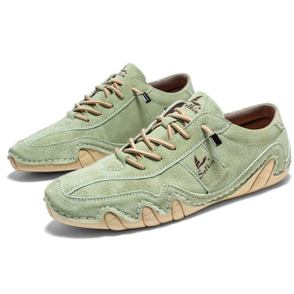 2024 Hand Sewn Leather Shoes for Men Light Outdoor Walking Casual Shoes Big Size 47 48 Slip-On Driving Loafers Men
