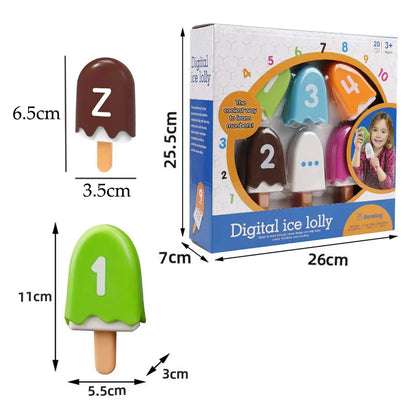 Kid Ice Cream Number Matching Game Montessori Parish Toy Digit Counting Color Cognitive Letter Learn Sensory Educatioal Toy Gift