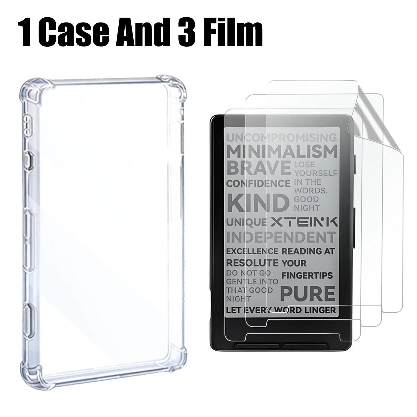 Soft TPU Case For XTEINK X4 4.3" With Screen Protector Original Back Cover And Screen Protector for XTEINK X4 Accessories