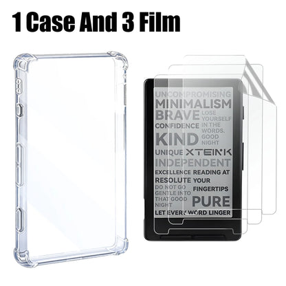 Soft TPU Case For XTEINK X4 4.3" With Screen Protector Original Back Cover And Screen Protector for XTEINK X4 Accessories