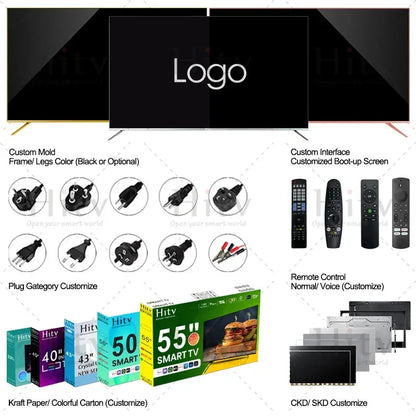 【Hot】55inch Android WebOs Smart TV Television 55 65 75 85 Inch Full Screen 4K UHD LED TV