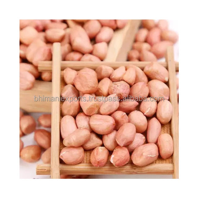 Raw Dried Red Skin Peanut Kernels 100% Natural APEDA Certified India Origin a Grade