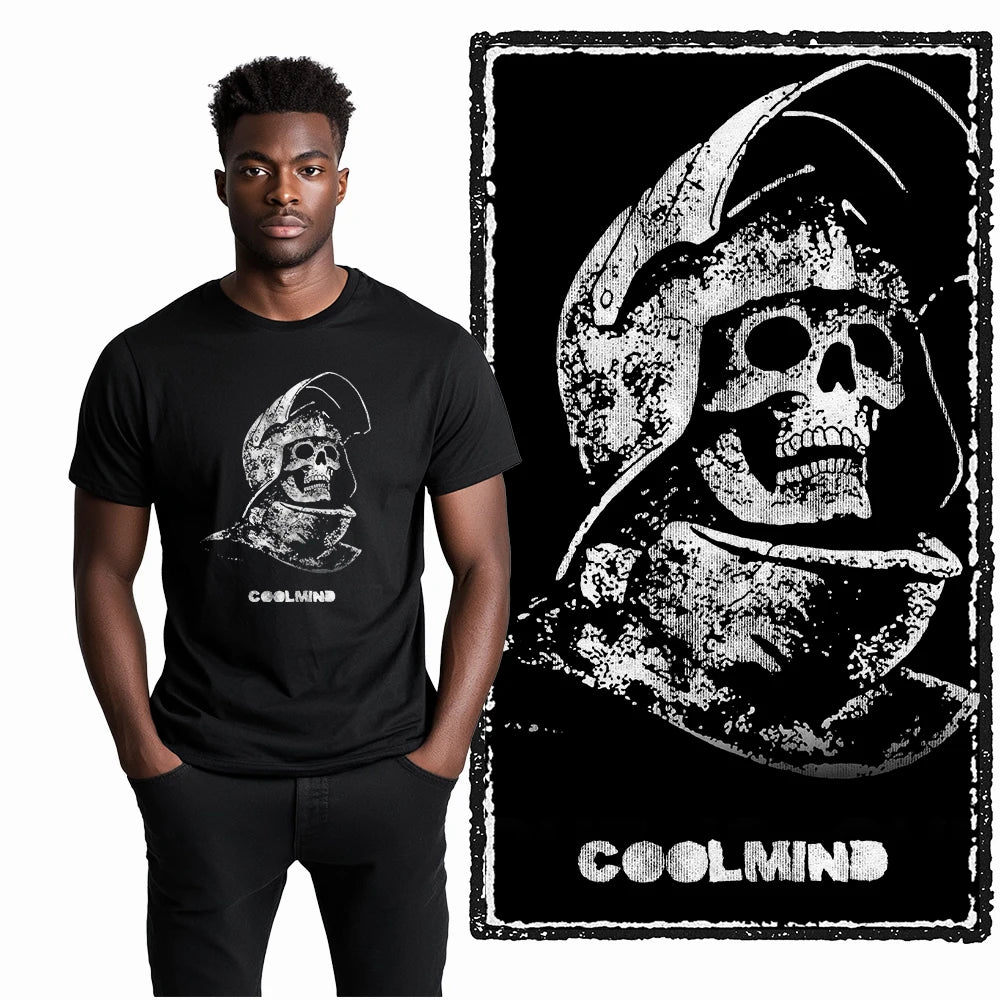 Coolmind U4 Streetwear Cool Print Exclusive Graphic T shirt fo men 100% Cotton Big Size vintage BLACK men's novelty tee shirt
