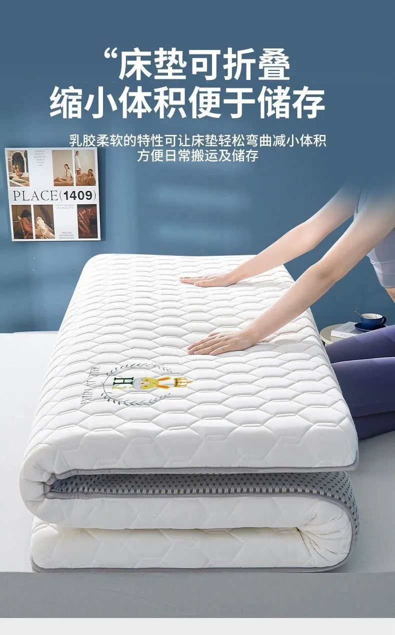 ‌A-Class Soybean Fiber Mattress, Thickened Anti-Bacterial Latex Topper, Breathable Silent Bed Pad, Skin-Friendly Tatami Cushion