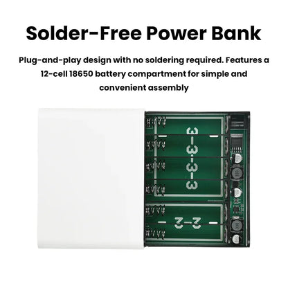 DC UPS 12-Cell Battery Power Supply Box Power Bank Kit 5V 9V 12V Output Optical Modem Router Uninterruptible Power Supply