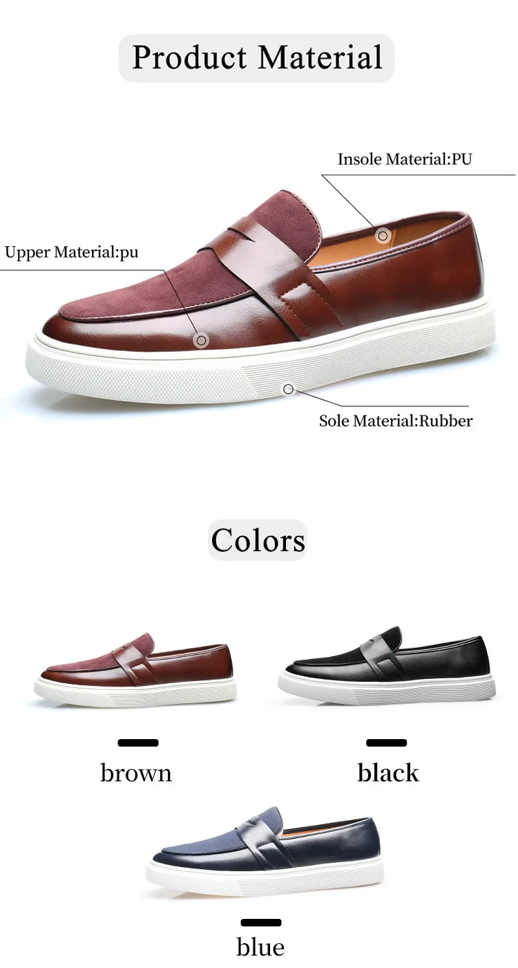 Newest 2025 Autumn Men Suede Leather Loafers Thick Sole Men Slip On Platform Black Party Shoes