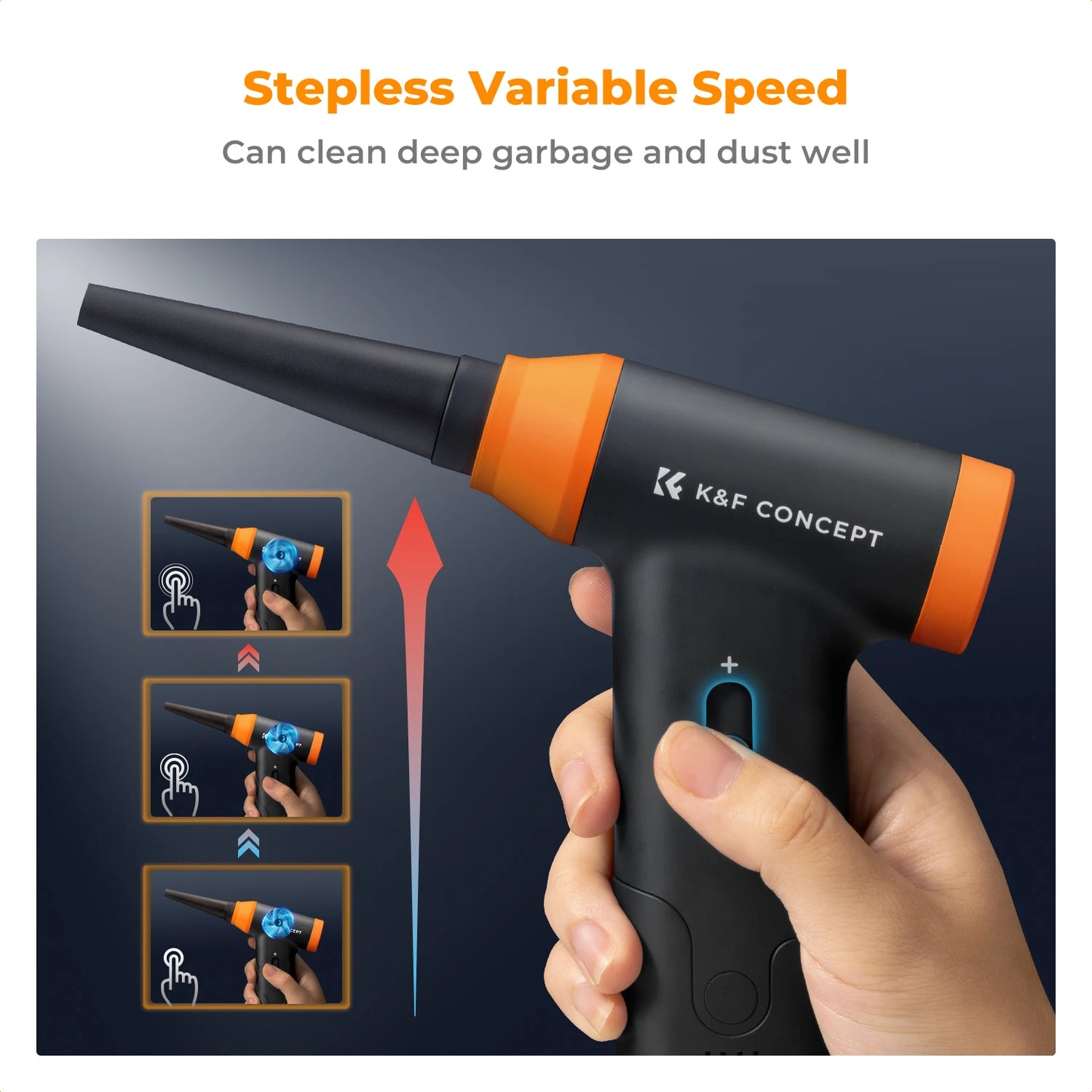 K&F CONCEPT Electric Air Duster Cordless Compressed Air Blower Suction for Computer,PC,Laptop Keyboard,Car,Camera Dust Cleaner