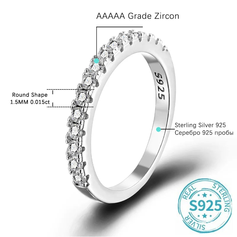 ALIZERO 1.5mm D Color Moissanite Ring with GRA 925 Sterling Sliver Plated 18k White Gold Wedding Rings for Women Fine Jewelry