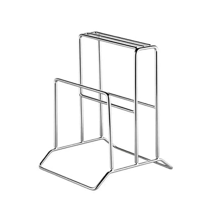 ♥Stainless Steel Kitchen Organizer Stand - Knife & Cutting Board Holder, Rounded Corner Countertop Storage Rack