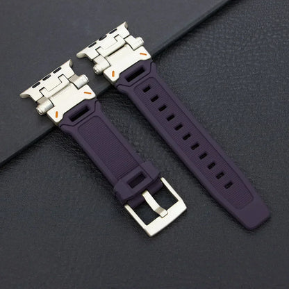 Silicone Sport Band for Apple Watch Ultra 49mm 45mm 42 44mm Rubber Strap for iWatch Series 9 8 7 se 6 5 4 ultra 2 49 Correa