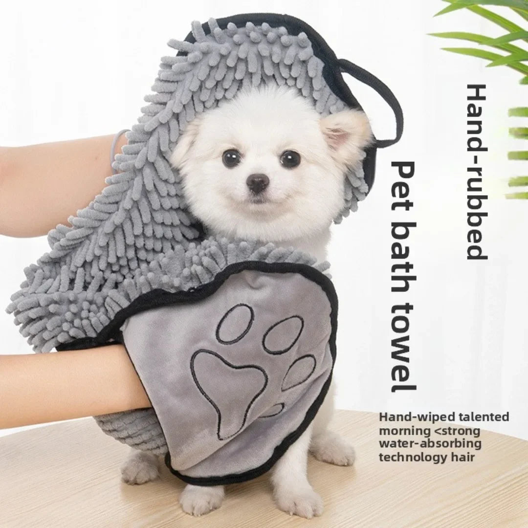 1Pcs Super Absorbent Pet Bath Towel Quick-drying Cat Towels Convenient Soft Bath Robe Dry Pet Cleaning Washcloth Dog Accessories