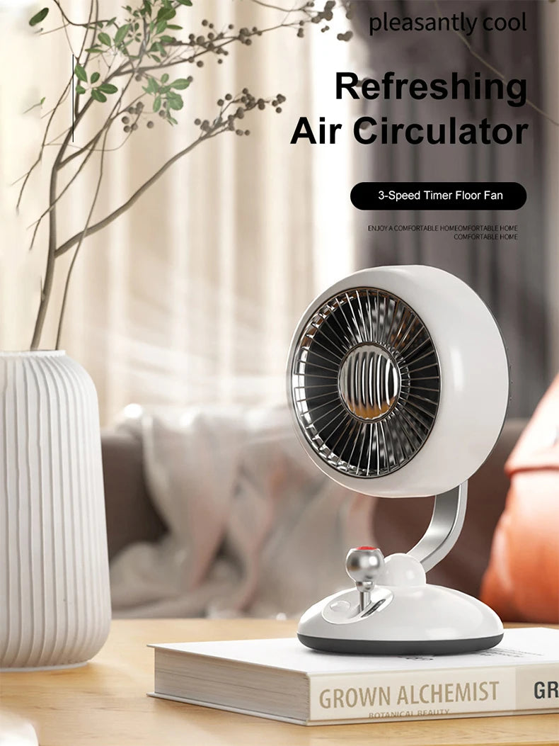Desktop Fan Kart Creative Digital Display Shaking Head High-speed Circulation Fan Mute Long Endurance Electric Fan