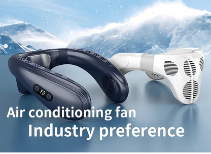 New Portable Neck Fan 5200mAh Neck Air Conditioner Rechargeable Semiconductor Cooling  Fan Outdoor Personal Fan Wearable Cooler