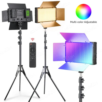 RGB Photography Video LED Fill Light Panel Photo Studio Lamp Kit For Video Recording Shoot Youtube Tiktok Live Streaming Lamp